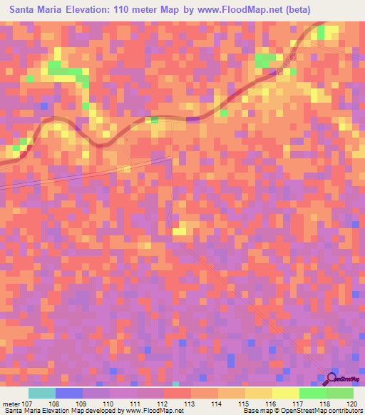 Santa Maria,Colombia Elevation Map