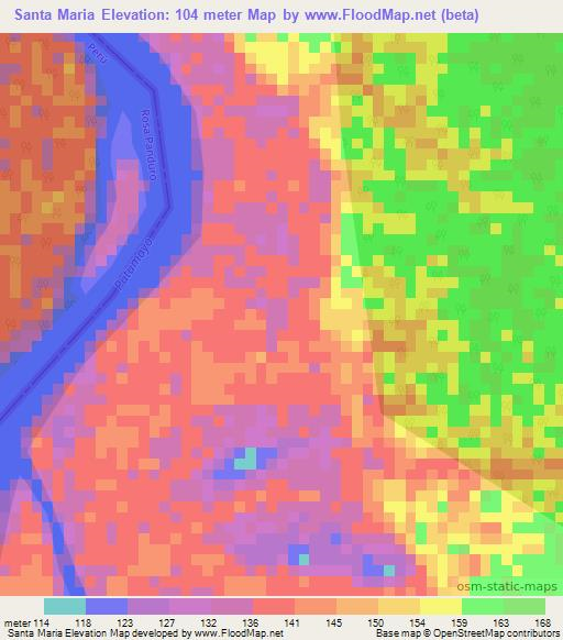 Santa Maria,Colombia Elevation Map