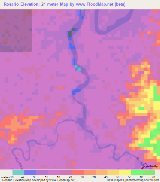 Rosario,Colombia Elevation Map