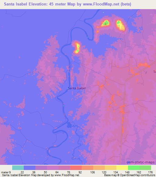 Santa Isabel,Colombia Elevation Map