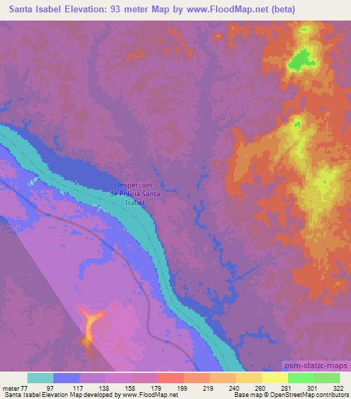 Santa Isabel,Colombia Elevation Map