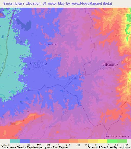 Santa Helena,Colombia Elevation Map