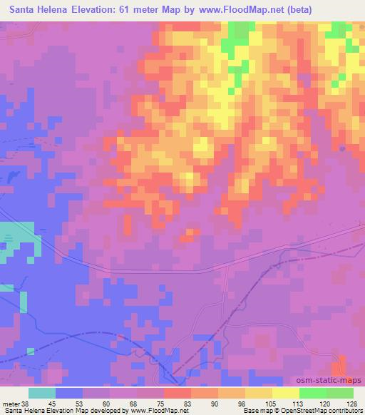 Santa Helena,Colombia Elevation Map