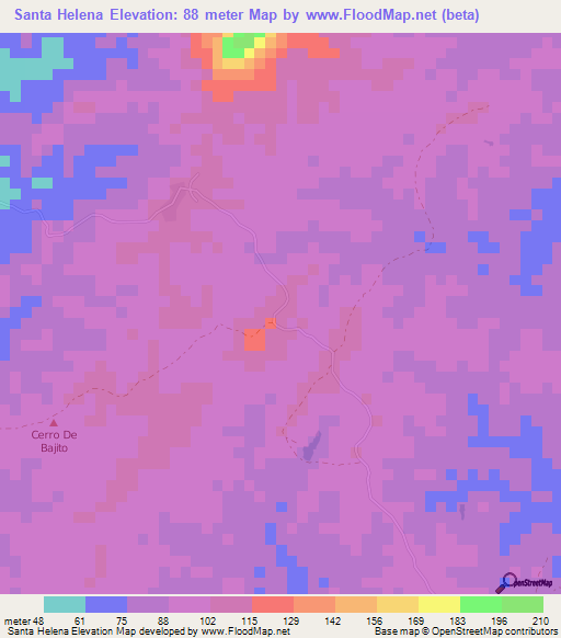 Santa Helena,Colombia Elevation Map