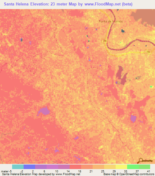 Santa Helena,Colombia Elevation Map