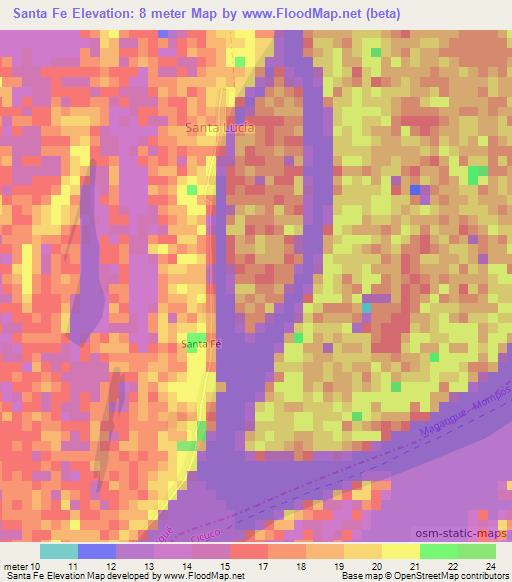 Santa Fe,Colombia Elevation Map