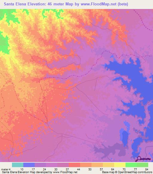 Santa Elena,Colombia Elevation Map