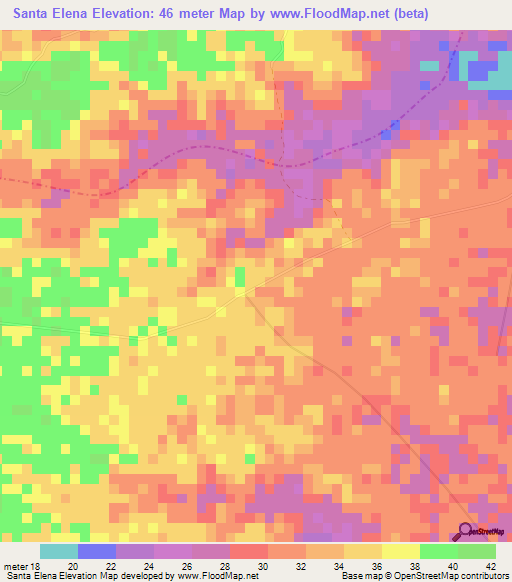 Santa Elena,Colombia Elevation Map