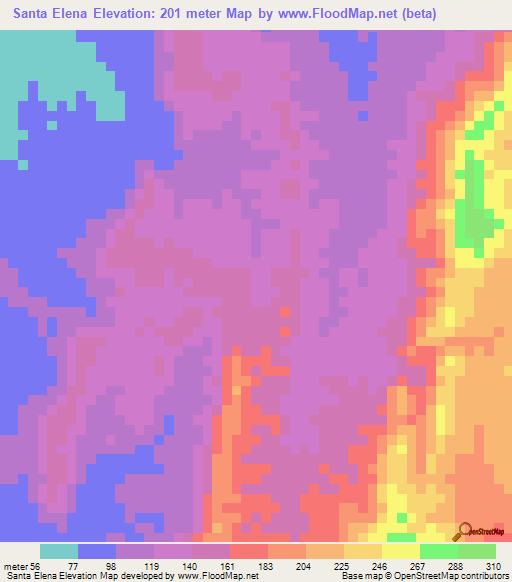 Santa Elena,Colombia Elevation Map