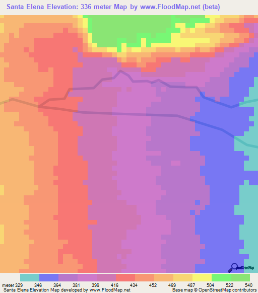 Santa Elena,Colombia Elevation Map