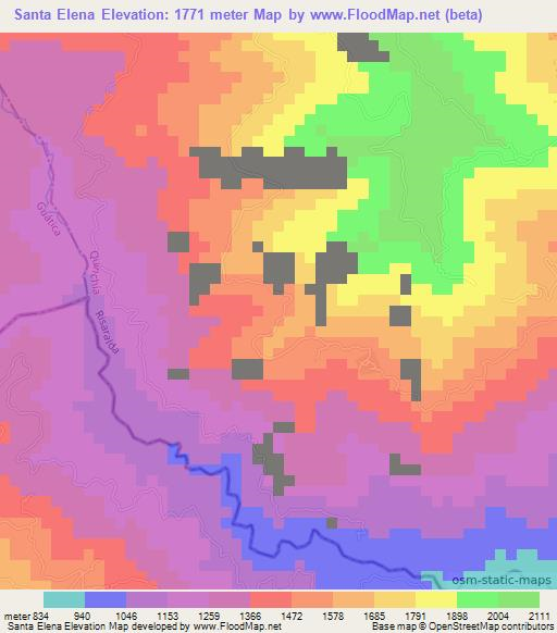 Santa Elena,Colombia Elevation Map