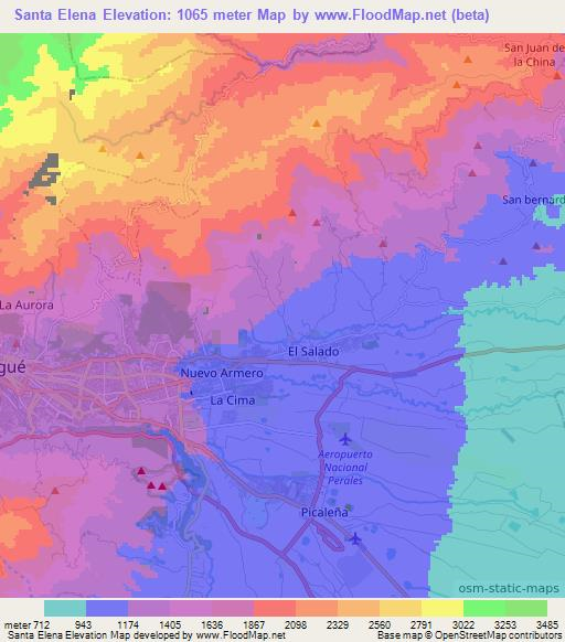 Santa Elena,Colombia Elevation Map