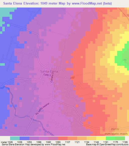 Santa Elena,Colombia Elevation Map