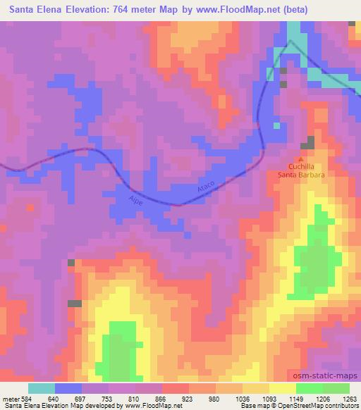 Santa Elena,Colombia Elevation Map