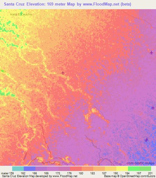 Santa Cruz,Colombia Elevation Map