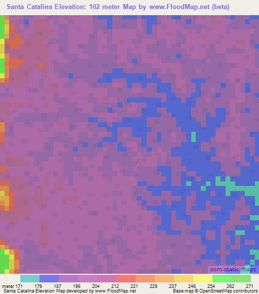 Santa Catalina,Colombia Elevation Map