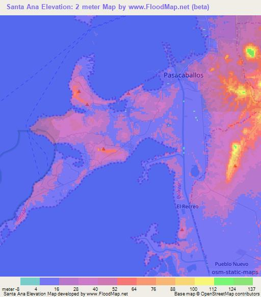 Santa Ana,Colombia Elevation Map