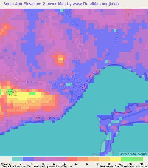 Santa Ana,Colombia Elevation Map