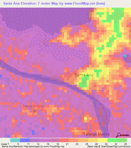 Santa Ana,Colombia Elevation Map