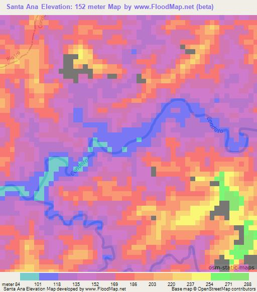 Santa Ana,Colombia Elevation Map