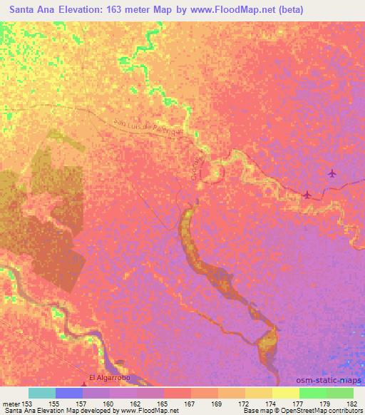 Santa Ana,Colombia Elevation Map