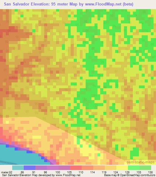 San Salvador,Colombia Elevation Map