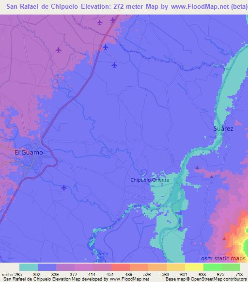 San Rafael de Chipuelo,Colombia Elevation Map