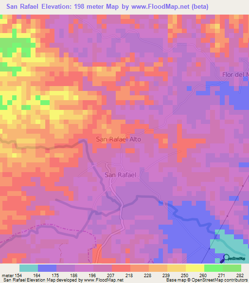 San Rafael,Colombia Elevation Map