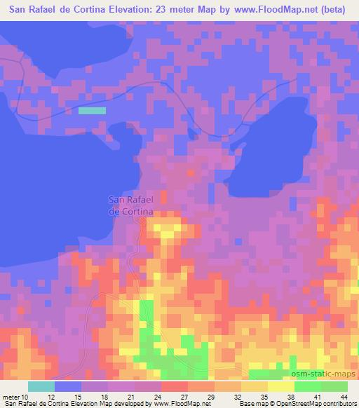 San Rafael de Cortina,Colombia Elevation Map