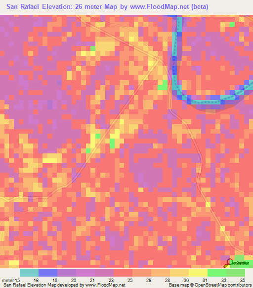 San Rafael,Colombia Elevation Map