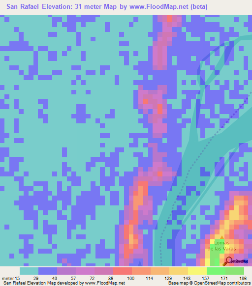 San Rafael,Colombia Elevation Map