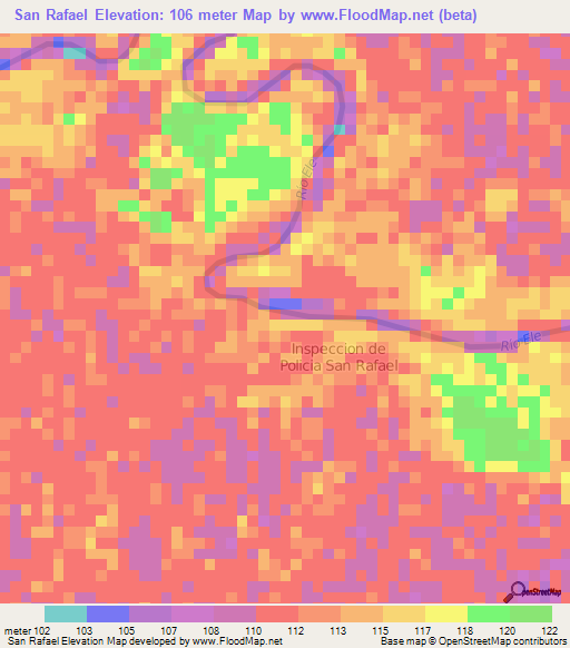 San Rafael,Colombia Elevation Map