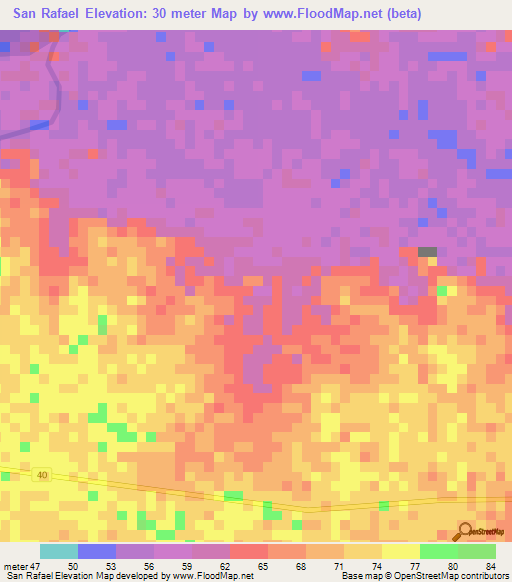 San Rafael,Colombia Elevation Map