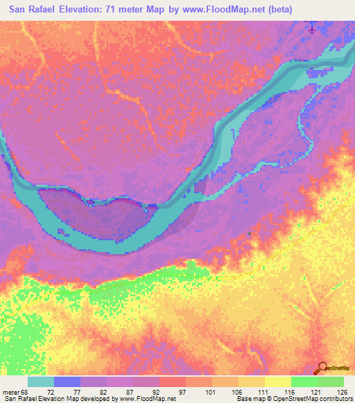 San Rafael,Colombia Elevation Map