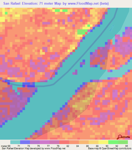 San Rafael,Colombia Elevation Map