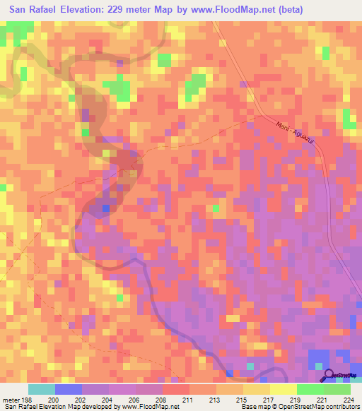 San Rafael,Colombia Elevation Map