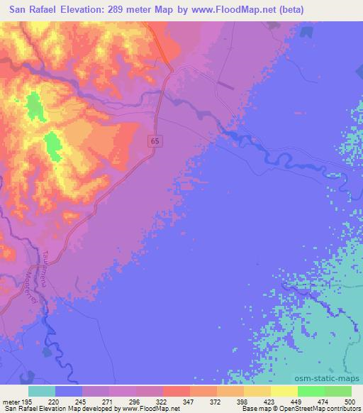 San Rafael,Colombia Elevation Map