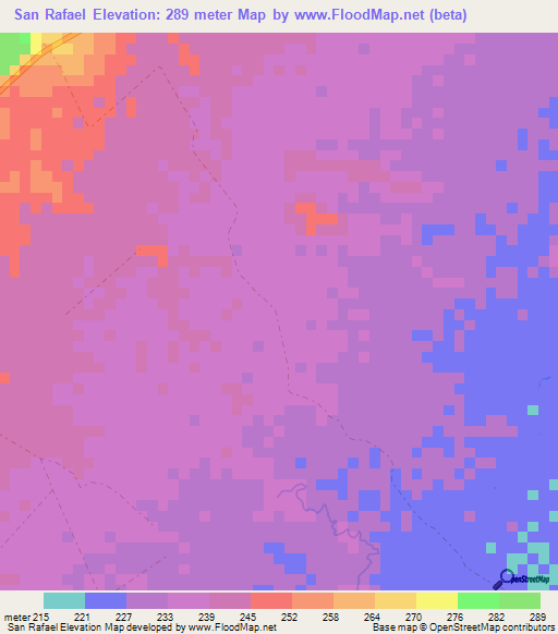 San Rafael,Colombia Elevation Map