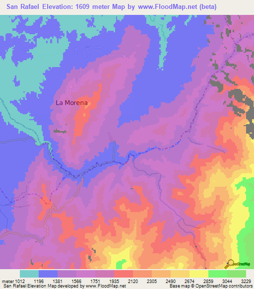 San Rafael,Colombia Elevation Map