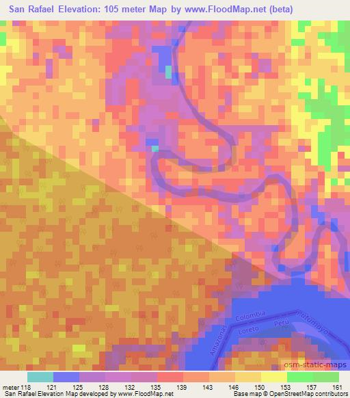 San Rafael,Colombia Elevation Map