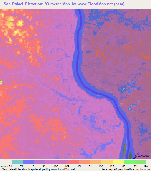 San Rafael,Colombia Elevation Map