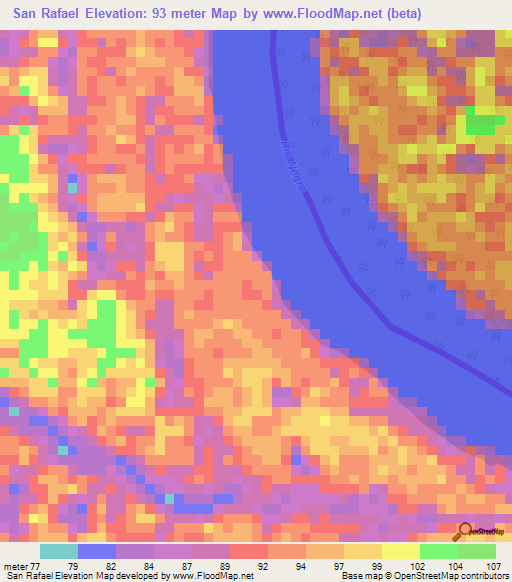 San Rafael,Colombia Elevation Map