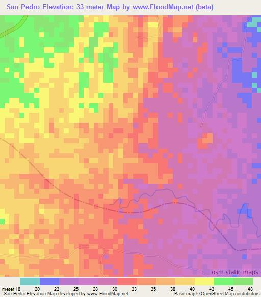 San Pedro,Colombia Elevation Map