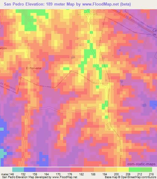 San Pedro,Colombia Elevation Map