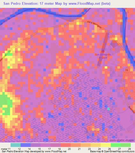 San Pedro,Colombia Elevation Map