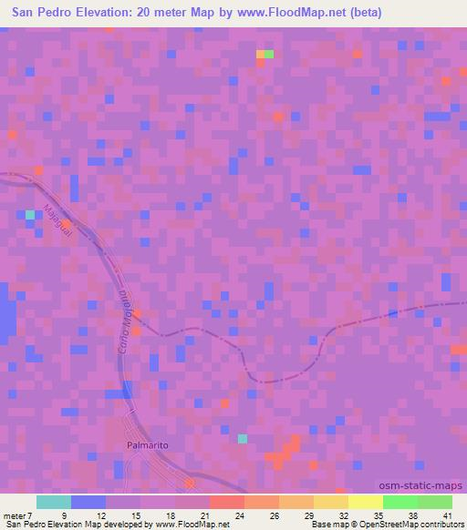 San Pedro,Colombia Elevation Map