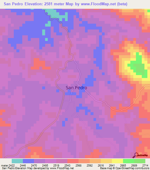 San Pedro,Colombia Elevation Map