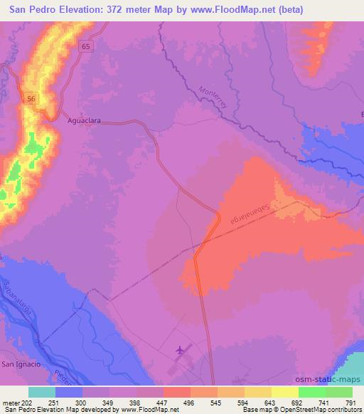 San Pedro,Colombia Elevation Map