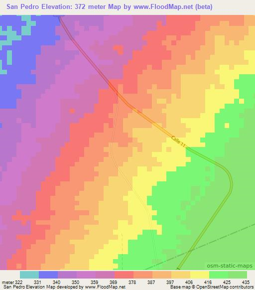 San Pedro,Colombia Elevation Map