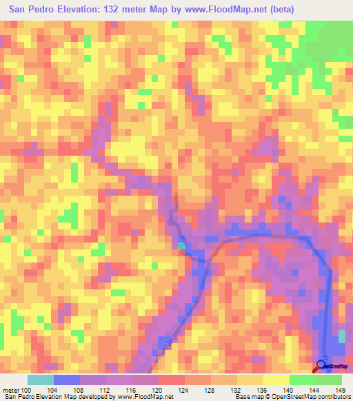 San Pedro,Colombia Elevation Map